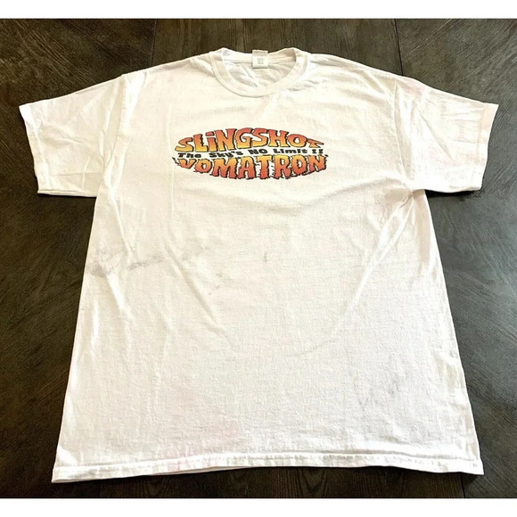 Gildan Other - Vintage Slingshot Vomatron T Shirt Theme Park Graphic Tshirt Sz Large L Gildan